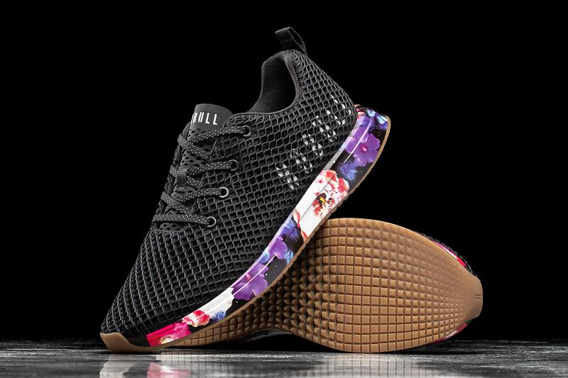 Women's Nobull Space Floral Mesh Running Shoes Black | SG Y2617X